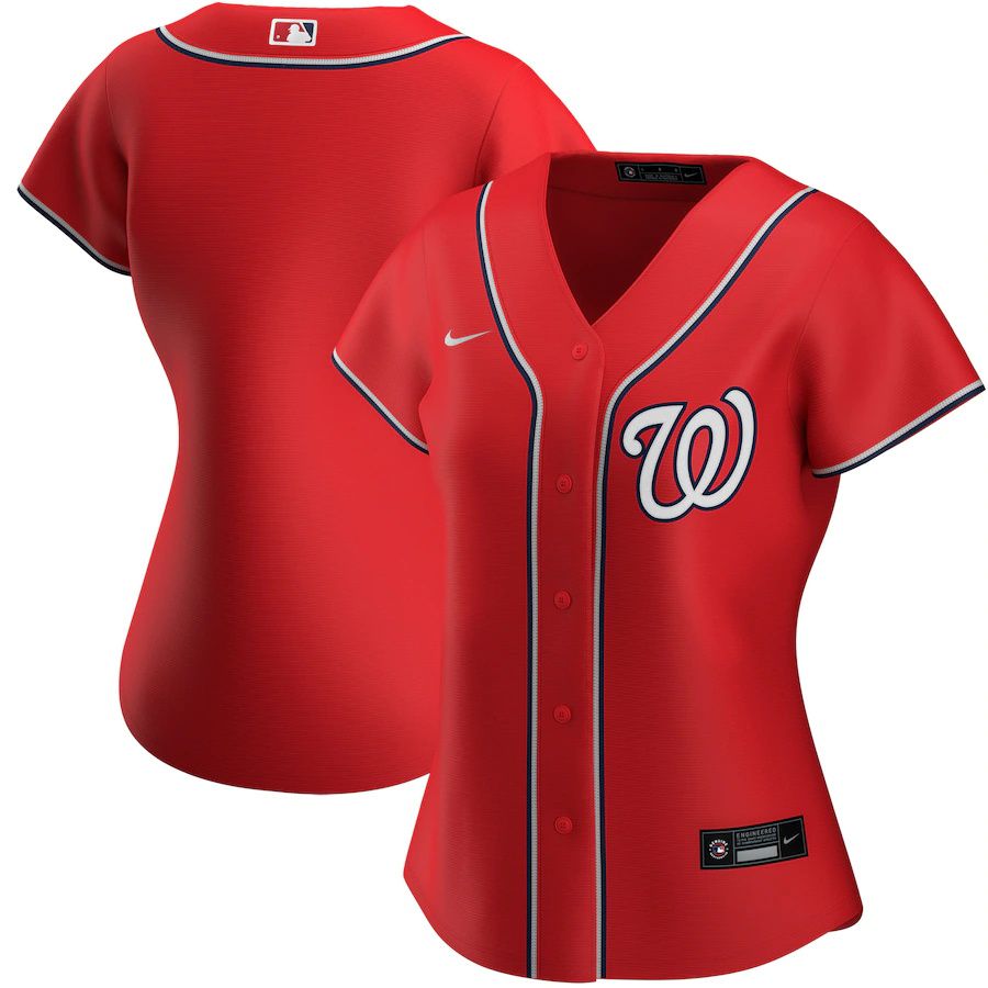 Cheap Womens Washington Nationals Nike Red Alternate Replica Team MLB Jerseys